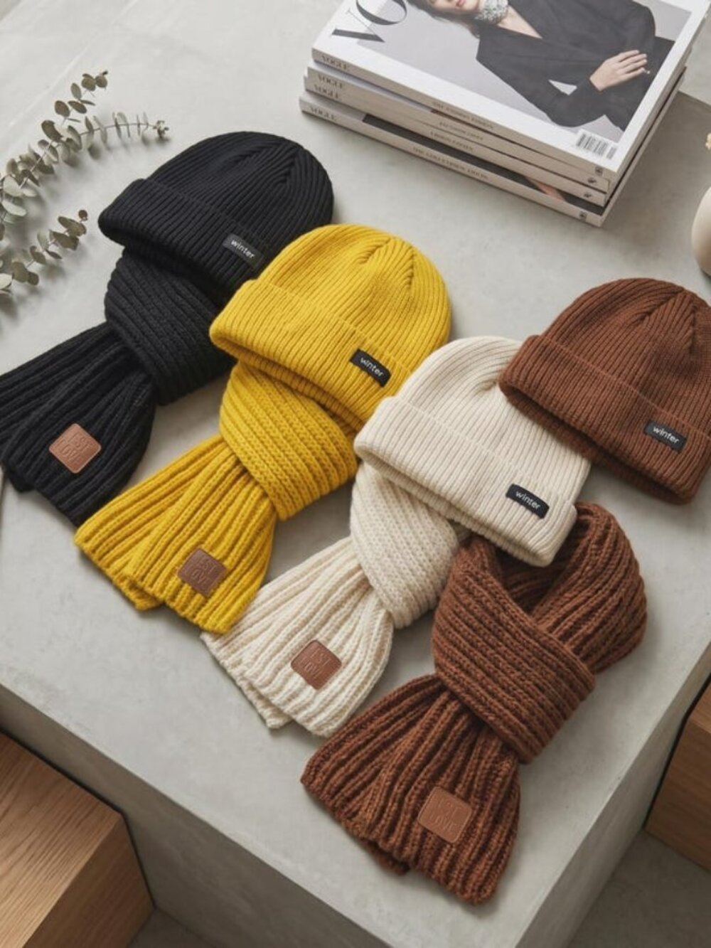 Kids Knit Beanie Hat and Scarf Set - Winter Warmth